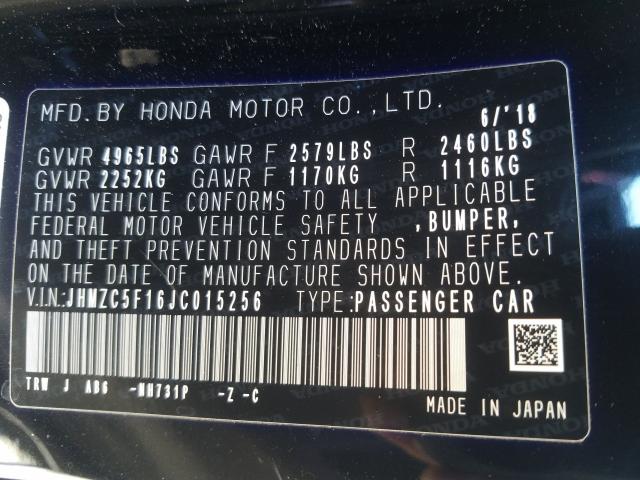 2018 HONDA CLARITY JHMZC5F16JC015256