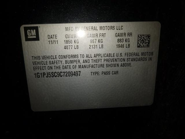 2012 CHEVROLET CRUZE ECO 1G1PJ5SC9C7209497