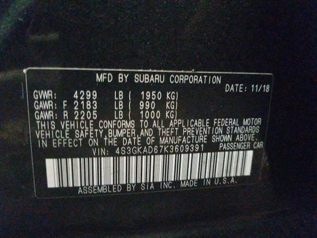2019 SUBARU IMPREZA PR 4S3GKAD67K3609391