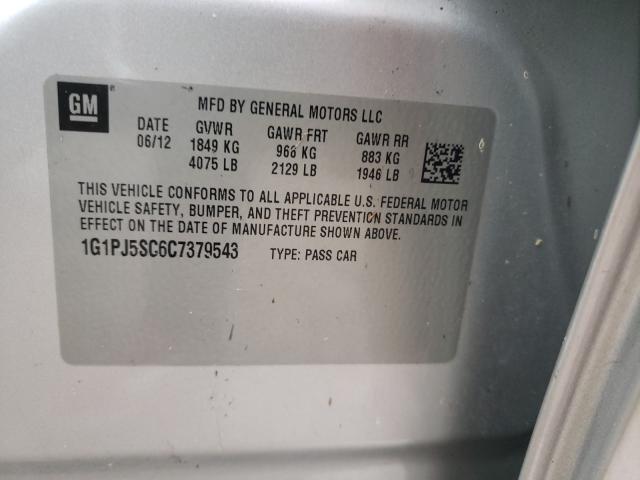 2012 CHEVROLET CRUZE ECO 1G1PJ5SC6C7379543
