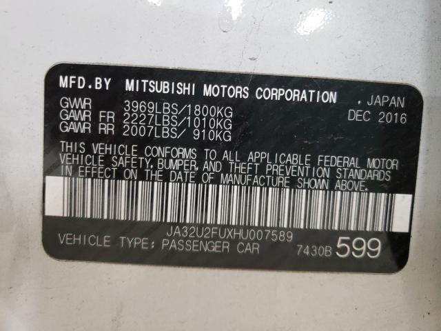 2017 MITSUBISHI LANCER ES JA32U2FUXHU007589