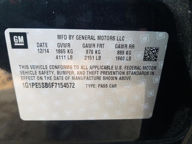 2015 CHEVROLET CRUZE LT - 1G1PE5SB6F7154572