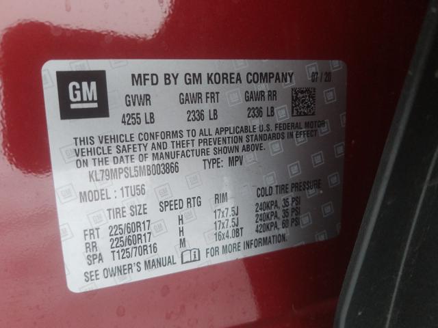 2021 CHEVROLET TRAILBLAZE KL79MPSL5MB003866