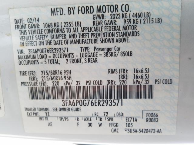 2014 FORD FUSION S - 3FA6P0G76ER293571