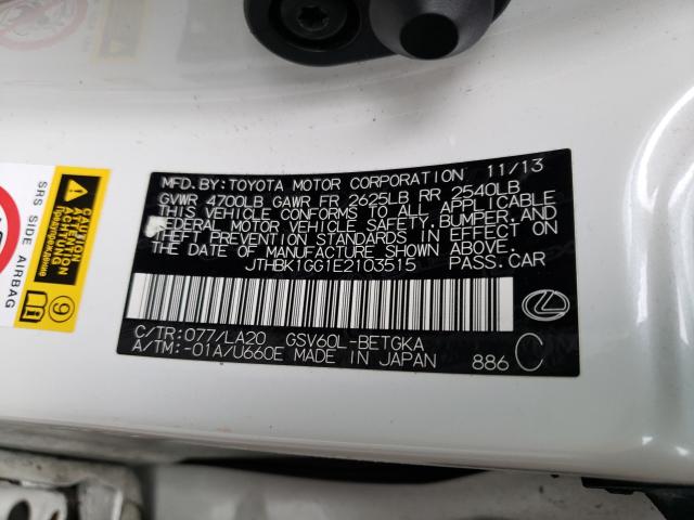 2014 LEXUS ES 350 JTHBK1GG1E2103515