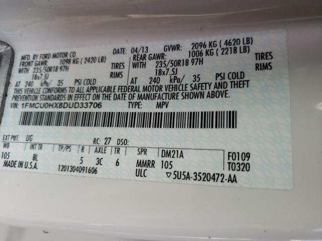 2013 FORD ESCAPE SEL 1FMCU0HX8DUD33706