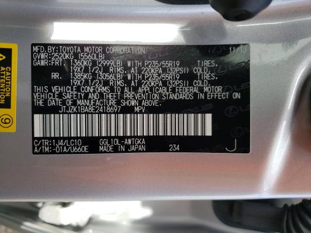 2014 LEXUS RX 350 JTJZK1BA8E2418697