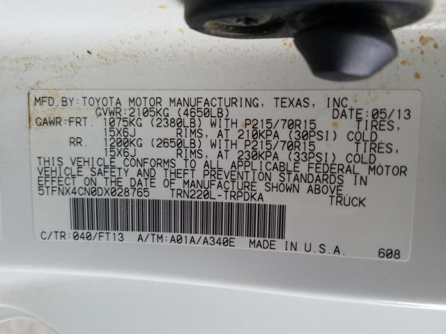 2013 TOYOTA TACOMA 5TFNX4CN0DX028765