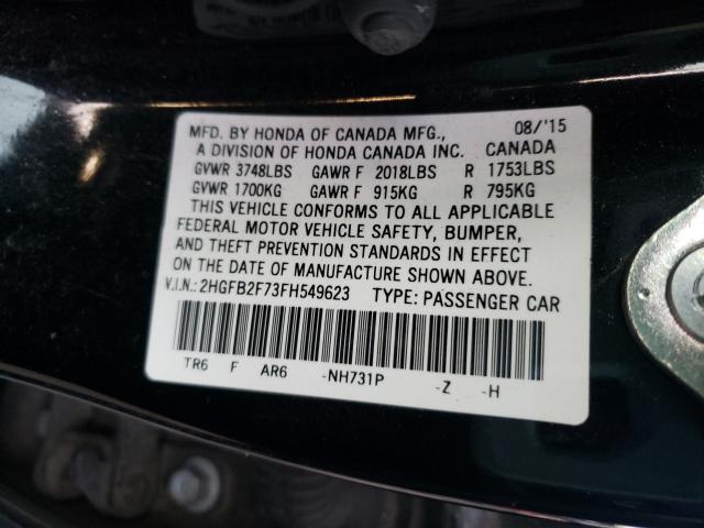 2015 HONDA CIVIC SE 2HGFB2F73FH549623
