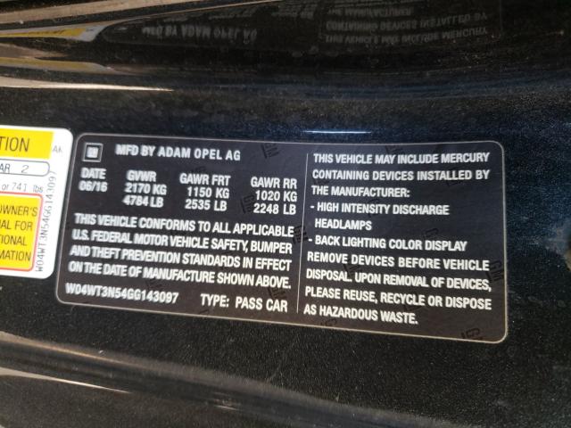 2016 BUICK CASCADA PR W04WT3N54GG143097