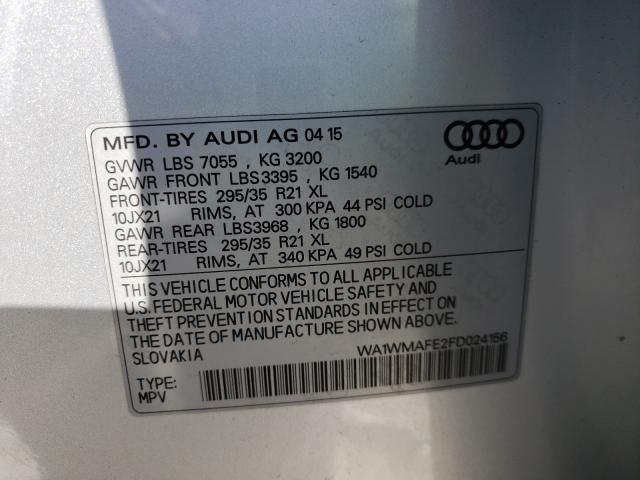 2015 AUDI Q7 TDI PRE WA1WMAFE2FD024156