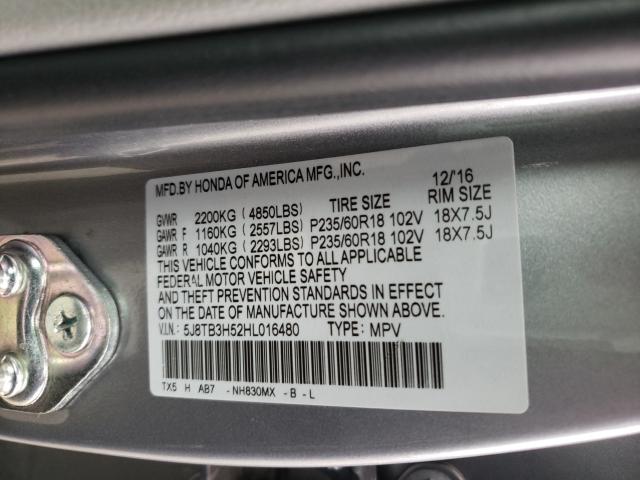 2017 ACURA RDX TECHNO 5J8TB3H52HL016480