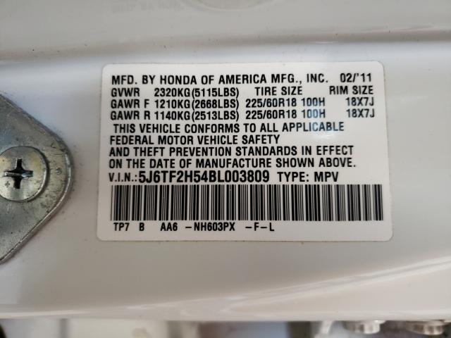 2011 HONDA ACCORD CRO 5J6TF2H54BL003809