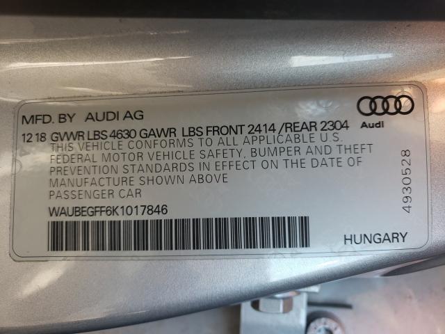 2019 AUDI A3 PREMIUM WAUBEGFF6K1017846