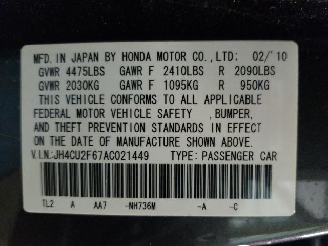 2010 ACURA TSX JH4CU2F67AC021449