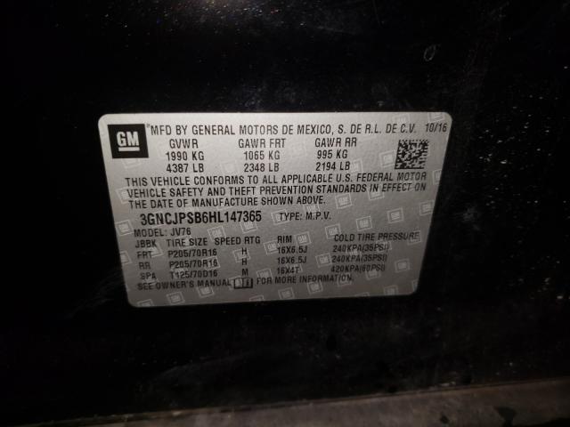 2017 CHEVROLET TRAX 1LT 3GNCJPSB6HL147365