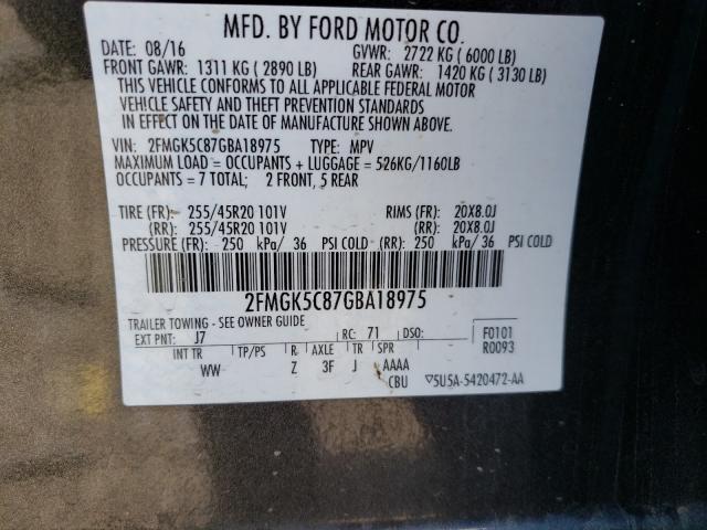2016 FORD FLEX SEL 2FMGK5C87GBA18975