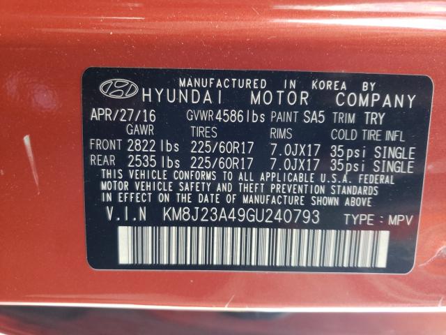 2016 HYUNDAI TUCSON SE KM8J23A49GU240793