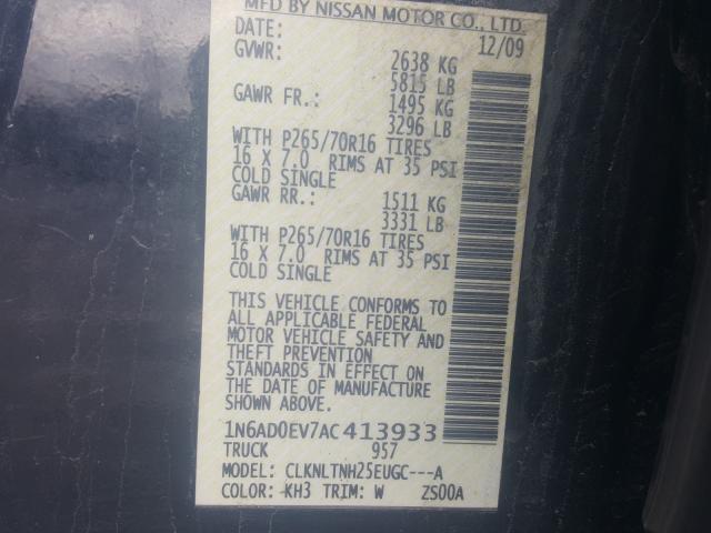2010 NISSAN FRONTIER C 1N6AD0EV7AC413933