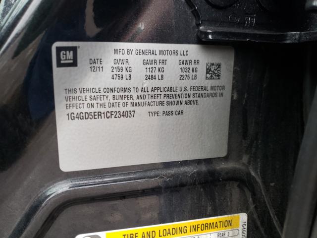 2012 BUICK LACROSSE P 1G4GD5ER1CF234037