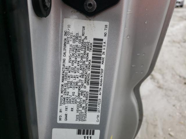 2010 TOYOTA TACOMA 5TEUU4EN2AZ748025