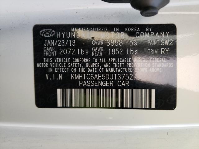 2013 HYUNDAI VELOSTER T KMHTC6AE5DU137527