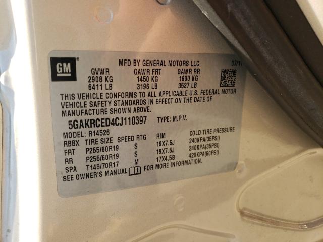 2012 BUICK ENCLAVE 5GAKRCED4CJ110397