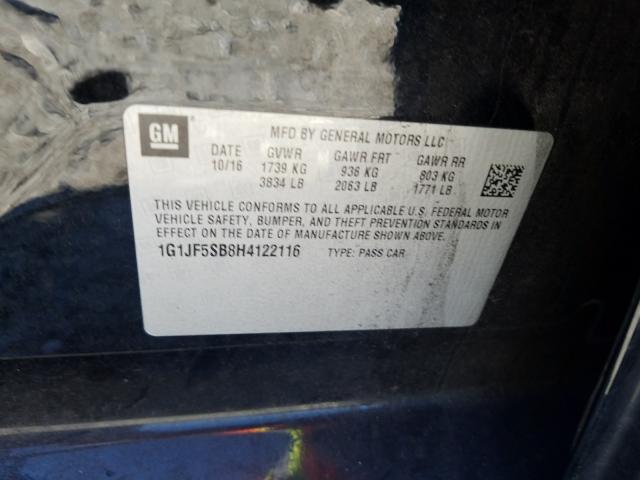 2017 CHEVROLET SONIC PREM 1G1JF5SB8H4122116