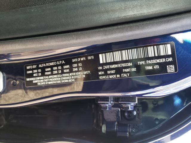 Auction sale of the 2019 ALFA ROMEO GIULIA , vin: ZARFAMBN1K7603384, lot number: 60486390