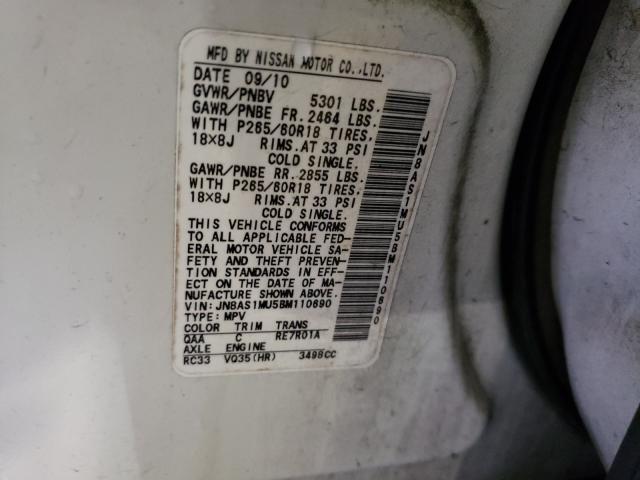 2011 INFINITI FX35 JN8AS1MU5BM110690