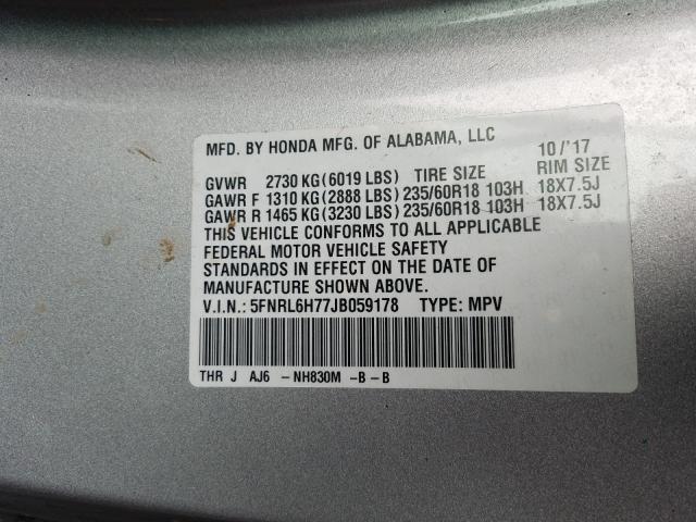 2018 HONDA ODYSSEY EX 5FNRL6H77JB059178