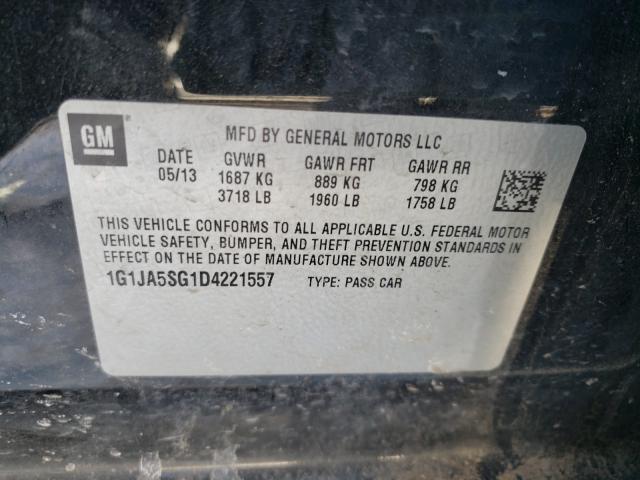 2013 CHEVROLET SONIC LS 1G1JA5SG1D4221557