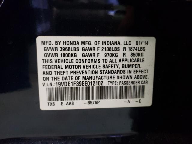 2014 ACURA ILX 20 19VDE1F39EE012102