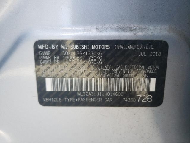2018 MITSUBISHI MIRAGE ES ML32A3HJ1JH014600