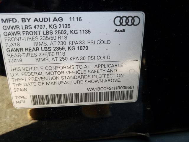 2017 AUDI Q3 PREMIUM WA1BCCFS1HR009561