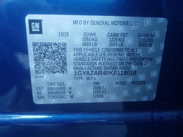 2019 CADILLAC XT4 LUXURY 1GYAZAR49KF119018