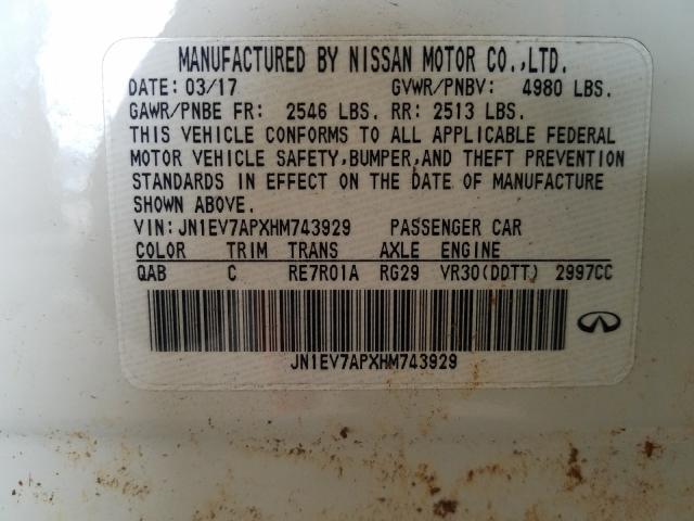 2017 INFINITI Q50 PREMIU JN1EV7APXHM743929