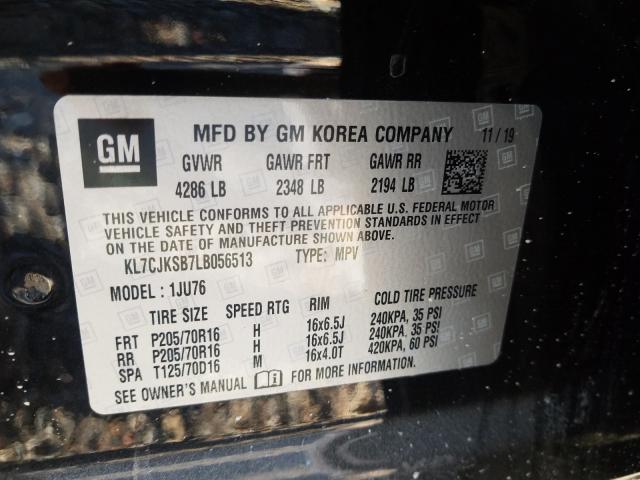 2020 CHEVROLET TRAX LS KL7CJKSB7LB056513