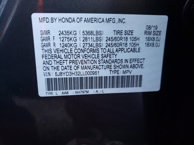2020 ACURA MDX 5J8YD3H32LL000951