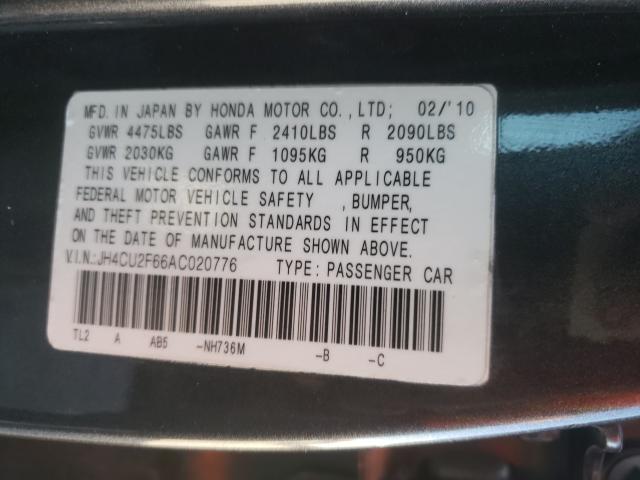 2010 ACURA TSX JH4CU2F66AC020776
