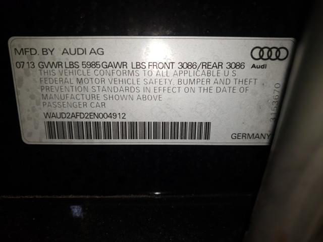 2014 AUDI S8 QUATTRO WAUD2AFD2EN004912