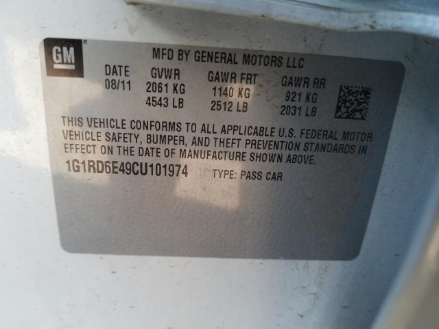 2012 CHEVROLET VOLT 1G1RD6E49CU101974