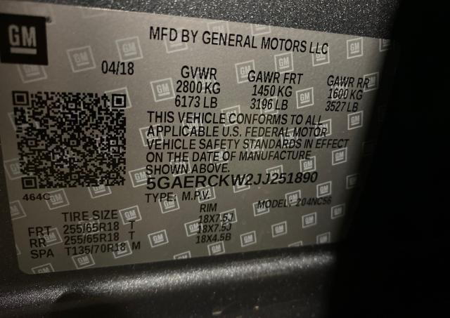 2018 BUICK ENCLAVE PR 5GAERCKW2JJ251890