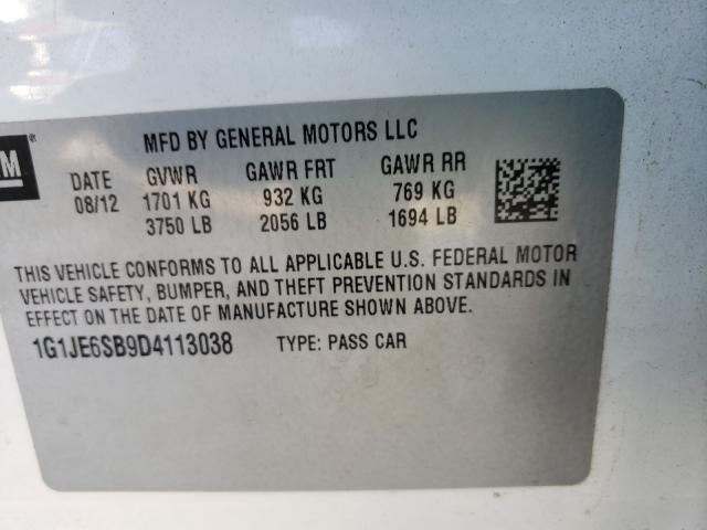 2013 CHEVROLET SONIC LTZ 1G1JE6SB9D4113038