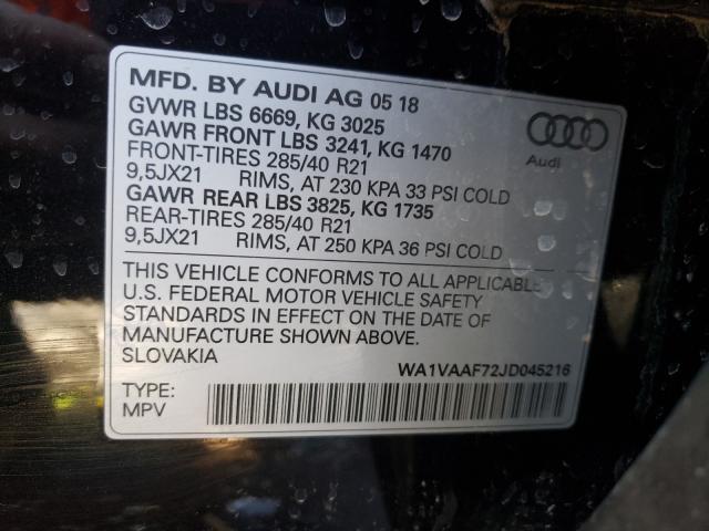 VIN WA1VAAF72JD045216 2018 Audi Q7, Prestige no.10