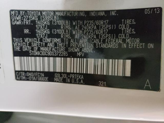 2013 TOYOTA SIENNA 5TDKK3DC9DS372285