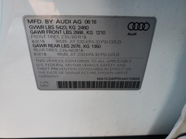 VIN WA1C2AFP5HA010864 2017 Audi Q5, Premium no.10