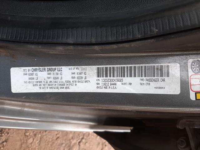 2012 DODGE AVENGER SX 1C3CDZCB3CN156323