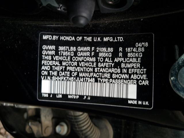 2018 HONDA CIVIC EX - SHHFK7H51JU417948