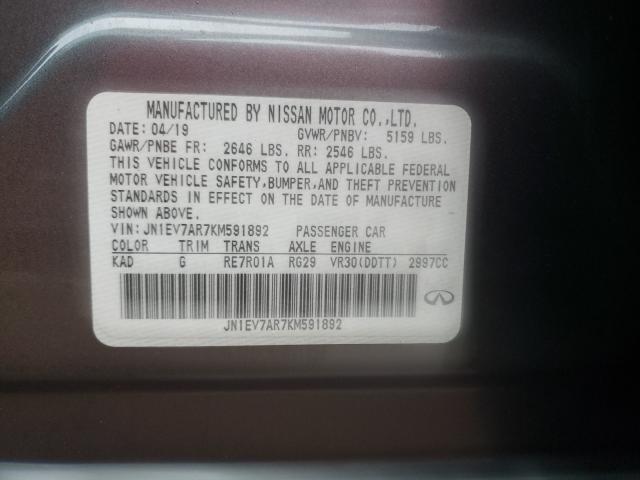 2019 INFINITI Q50 LUXE JN1EV7AR7KM591892